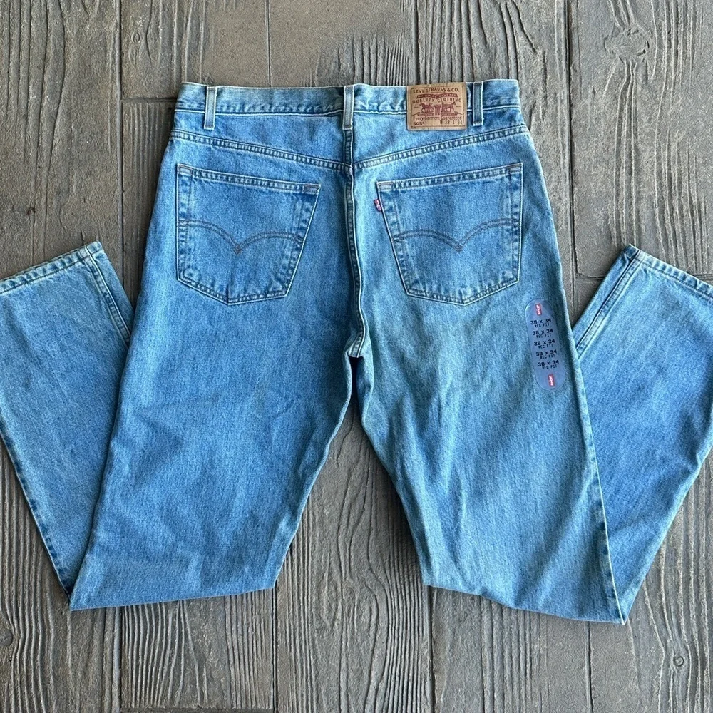 Vintage 90s Levi’s 505 Zip Fly Straight Leg Regular Fit Jeans Men 38 NWT Y2K